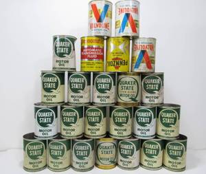lot 201 image: Lot of Vintage 1 Quart Motor Oil Cans