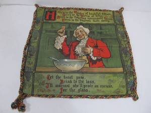 lot 138 image: Antique 1905 Cloth Wall Hanging - A Toast to Women