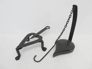 lot 223 image: Primitive Iron Trivet & Ash Receiver
