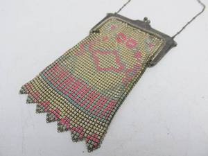 lot 238 image: Nice Antique WHITING DAVIS Enameled Metal Mesh Purse