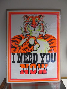 lot 74 image: Orig vintage 1968 HUMBLE Oil ESSO Tiger Advertising Black Light Poster