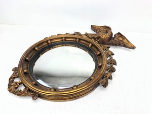 lot 5 image: Antique Gilt Wood Federal Style Patriotic Eagle Wall Mirror