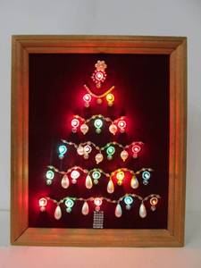 lot 276 image: Framed Lighted Costume Jewelry Christmas Tree
