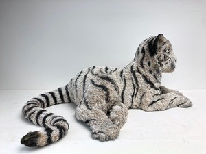 lot 288 image: Large Signed Artist Made Realistic White Tiger Cub by Anne Anderson