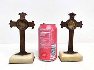 lot 311 image: 2 Antique Reliquary Catholic Bronze Shrines