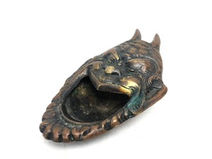 lot 310 image: Old Vintage Signed Bronze Devil Ashtray