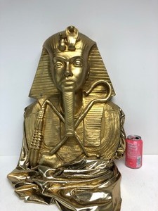 lot 303 image: Large Egyptian Gold Mask of King Tut Wall SculptureBust