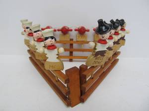 lot 171 image: Cute Vintage Mid Century 1950s Wooden Steak Markers