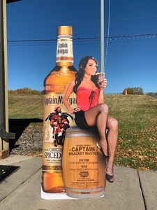lot 338 image: Large Life-Size Liquor Store CAPTAIN MORGAN March Madness Advertising Standee Display