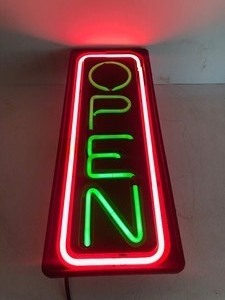 lot 97 image: Heavy Working OPEN Neon Sign