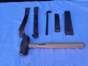 lot 75 image: Pry Bars, Iron Wedges, Hand Maul