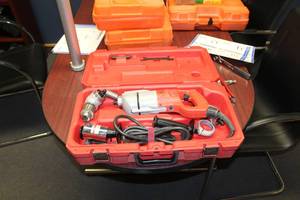 lot 17 image: Milwaukee Heavy Duty 12 Right Angle Drill with 28 Extension, Case