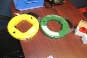 lot 31 image: Lot of (2) Greenlee Steel Fish Tape 200 438-20, Eclipse Pros Kit Fiberglass Fish Tape 150