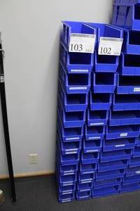lot 103 image: Lot of (12) Stackable Plastic Organizer Trays
