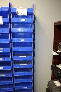 lot 105 image: Lot of (17) Stackable Plastic Organizer Trays