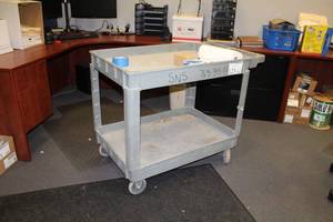 lot 123 image: Rolling Plastic Utility Cart 2-Tier