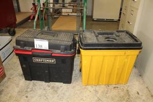 lot 138 image: Lot of (2) Rolling Tool Boxes with Trays