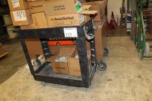 lot 122 image: Rolling Plastic Utility Cart 2-Tier