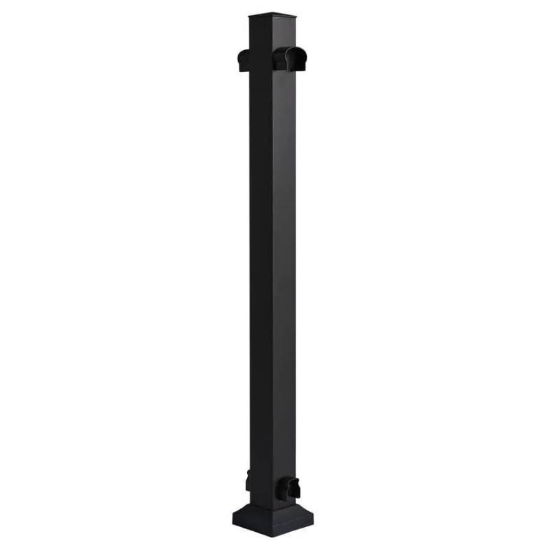 lot 248 image: 1 (CASE OF 8) Fiberon Elements Railing Black Aluminum Deck 38-in Line Post, AL LINE POST 36 BL - NEW