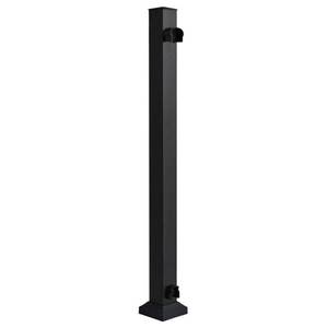 lot 500 image: Fiberon Elements Railing Black Aluminum Deck End Post, 961312 - NEW