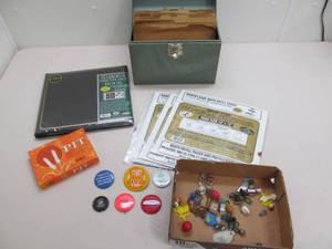 Memory book, marbles, buttons, game