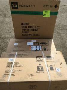 lot 24 image: PALLET WITH HUSKY TOOL BOXESCABINETS SEE PICS