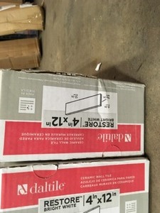 lot 34 image: 10 PACKS WITH DALTILE RESTORE BRING WHITE SUBWAY TILE SEE PICS