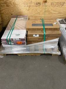 lot 5 image: HOME DECORATORS COLLECTION Lot of 5 Cases of- Hand Scraped Strand Woven Light Taupe 38 in. T x 5-18 in. W x 36 in. L Engineered Click Bamboo Flooring  DALTILE Lot of 9 Cases of- Porcelain Floor Tile