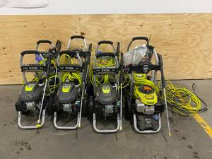 lot 13 image: RYOBI Lot of 8 Pressure Washers.  2,900 PSI and 3,000 PSI