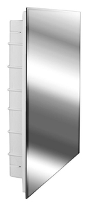 lot 14 image: ZACA SPACECAB Media 16 in. x 26 in. x 3-12 in. Frameless Recessed 1-Door Medicine Cabinet with 6-Shelves and Polished Edge Mirror