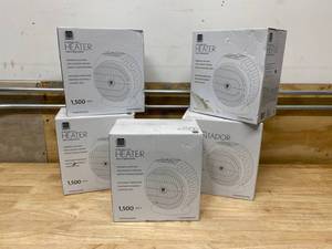 lot 17 image: WARMWAVE Lot of 5- Portable Electric Fan Heaters With Adjustable Thermostat
