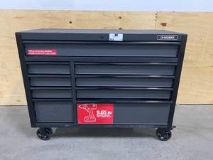 lot 27 image: HUSKY Industrial 52 in. W x 21.5 in. D 9-Drawer Tool Chest Rolling Cabinet in Matte Black