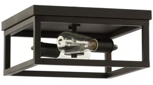 lot 30 image: PROGRESS LIGHTING Boswell Quarter 12.5 in. 2-Light Distressed Black Flush Mount