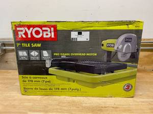 lot 36 image: RYOBI 9 Amp Corded 7 in. Overhead Wet Tile Saw