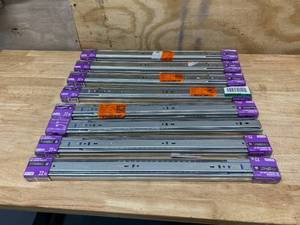 lot 37 image: EVERBILT Lot of 8-  22 in. Soft-Close Full Extension Side Mount Ball Bearing Drawer Slide Sets