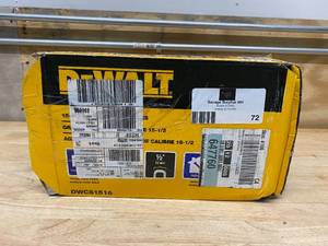 lot 72 image: DEWALT 2 in. Leg x 12 in. Crown 15-12-Gauge Coated Steel Hardwood Flooring Staple (7,728 per Box)