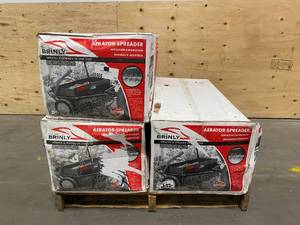 lot 79 image: BRINLY-HARDY Lot of 3-  40 in. Tow-Behind Combination Aerator-Spreaders