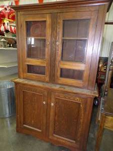 lot 2 image: Primitive Pie Cupboard  China Hutch