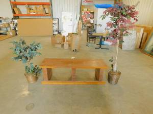 lot 16 image: Wood Coffee TableBench