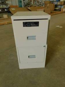 lot 21 image: Monticello RV Center Tan 2 Drawer File Cabinet