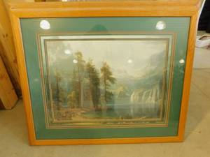 lot 22 image: 2 Scenery Pictures and Granite Table Top