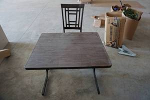 lot 25 image: RV Brown Wood Table and 1 Chair