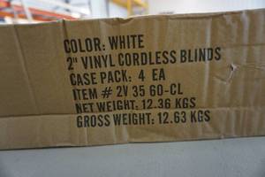 lot 114 image: RV 4 White 2 Vinyl Cordless Blinds