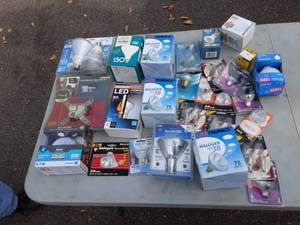 lot 31 image: Large Assortment Of Light Bulbs Mostly Halogen