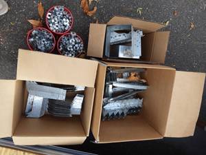 lot 35 image: Assortment Of Joist Hangers, Plywood Clips, Hip Jack Connectors