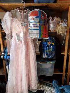 lot 66 image: 3-Halloween Costumes Witch Size 2X, Jolly Clown Size XL, Good Witch Glenda (Oz)