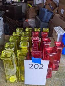 lot 202 image: Tall Glass Candle Holders