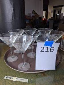 lot 216 image: Eight Martini Glasses