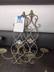 lot 245 image: Pair of Metal Candleholders