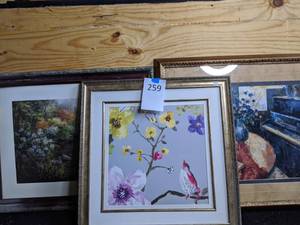 lot 259 image: Trio of Restful Art Prints